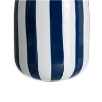 Zebri vase blanc à rayures bleues H30cm