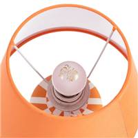 Samine lampe à poser en céramique orange rayé blanc abat-jour tissu H30cm