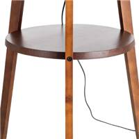 Kona lampadaire trépied en bois marron et abat-jour tissu blanc H151cm