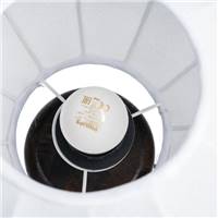 Sorella lampe de table bois 3 niveaux et abat-jour tissu blanc H39,5cm