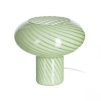 Salène lampe de table spirale en verre vert