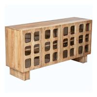 Nova buffet 4 portes en bois de manguier et verre