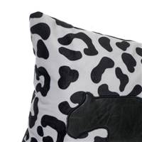 Fauve coussin en velours léopard 50x30 blanc