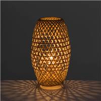Buri grande lampe métal et bambou naturel