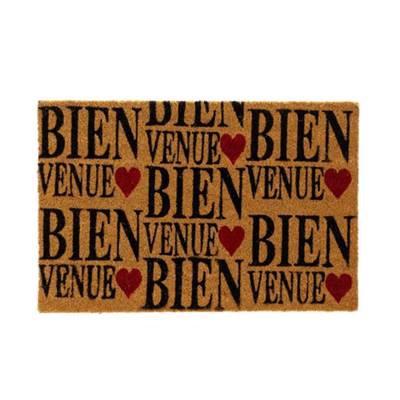 Corazone tapis fibre de coco bienvenue coeur 60x40cm