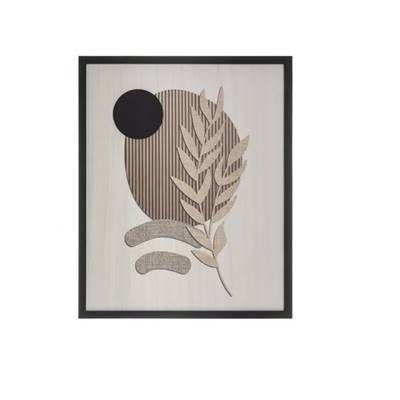 Mix tableau en mdf motif feuille B