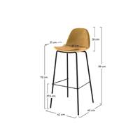 Vladi chaise de bar velours jaune H75