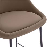 Turin chaise de bar en cuir synthétique marron H65