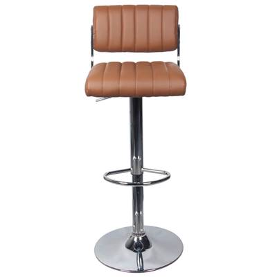 Isak chaise de bar réglable et pivotante en cuir synthétique marron H61