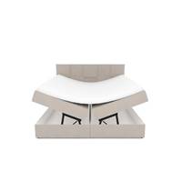 Paollo lit boxspring 180x200 avec rangement en velours beige foncé