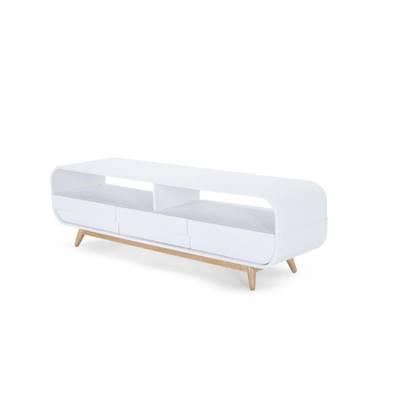 Esme meuble TV frêne et blanc