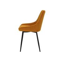Bari chaise en velours côtelé jaune curry