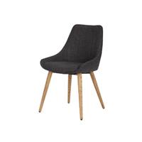 Bari chaise en tissu gris anthracite pied chêne