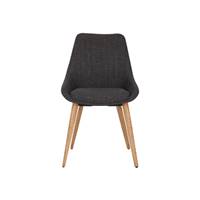 Bari chaise en tissu gris anthracite pied chêne