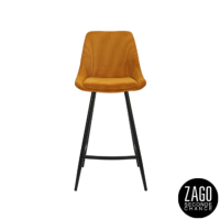 Bari chaise de bar en velours côtelé jaune curry H67