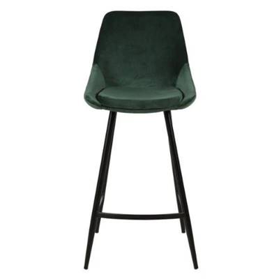 Bari chaise îlot central en velours vert sapin H67