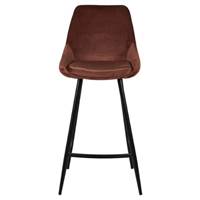 Bari chaise îlot central en velours marron H67