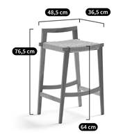 Moi tabouret de bar mi-hauteur chêne et tressage