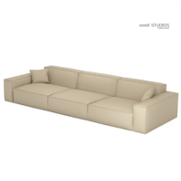 Bloom canapé 4 places en cuir beige