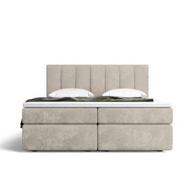 Valona lit boxspring 180x200 tissu velours sable
