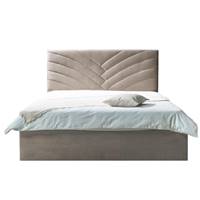 Palmier lit-coffre 160x200 en velours beige