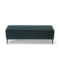 Borry banc coffre tissu bleu et pieds métal noirs