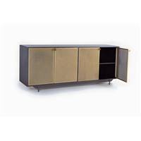 Laos buffet 4 portes gris et laiton
