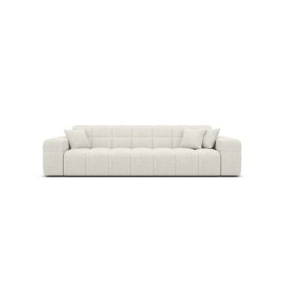 Lodce canapé 3 places en tissu bouclé blanc