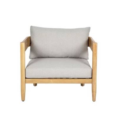 Borneo fauteuil de jardin en acacia tissu clair