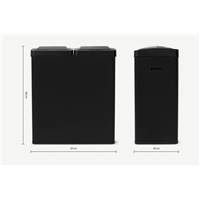 Rask poubelle de tri sélectif noir mat