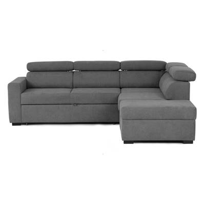 Dawson canapé d'angle droit convertible tissu gris