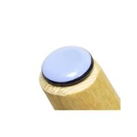 Basi chaise tissu bleu Canard velours pieds frêne foncé