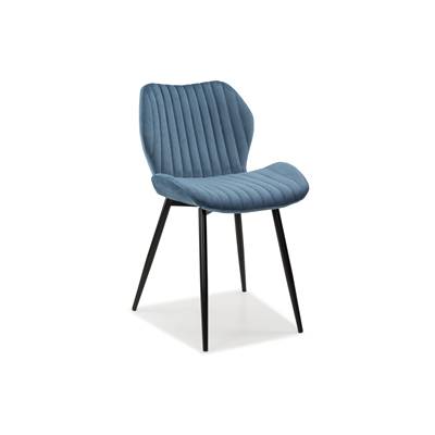 Camila chaise en tissu velours bleu canard