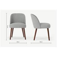 Swinton chaise gris montagne et bois teinté foncé