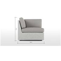 Cordon module d'angle canapé de jardin gris