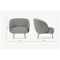 Ilana fauteuil velours gris clair
