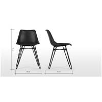 Kendal chaise noir pieds noirs