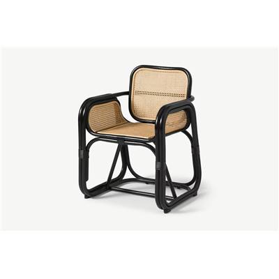 Ruj chaise en noir et cannage