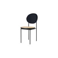 Rumana chaise rotin et velours bleu crépuscule