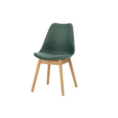 Thelma chaise bois de chêne et plastique vert