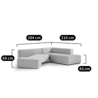Ginger canapé d'angle gauche convertible polyester gris charbon