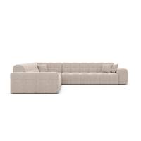 Lodce canapé corner en tissu texturé beige