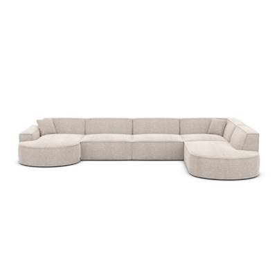 Onys canapé panoramique angle gauche tissu texturé beige