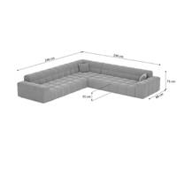 Lomob canapé d'angle L en tissu texturé blanc