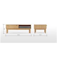 Campton table basse chêne teinté et gris