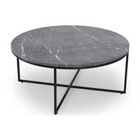 Armelle table basse en marbre gris et métal noir