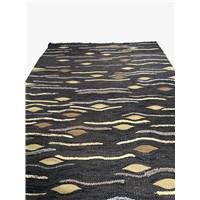 Kalina tapis tissé à la main noir avec motifs colorés 160x230