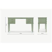 Bourbon bureau vintage bois peint vert sauge