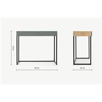 Hopkins bureau compact chêne et gris bleuté