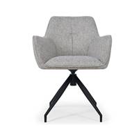 Olivier chaise de bureau tissu gris Dorian et métal noir